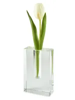 Clear Crystal Flat Rectangular Bud Vase