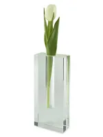 Clear Crystal Flat Rectangular Bud Vase