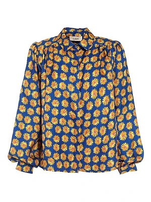 Printed Silk Twill Button-Front Shirt