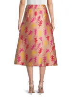 Floral A-Line Midi-Skirt