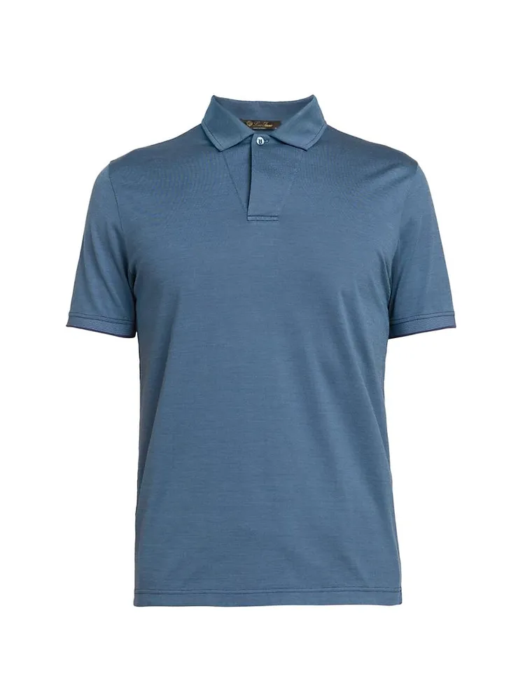 Cotton & Silk Piqué Polo Shirt