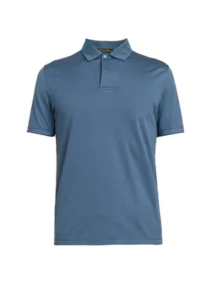 Cotton & Silk Piqué Polo Shirt