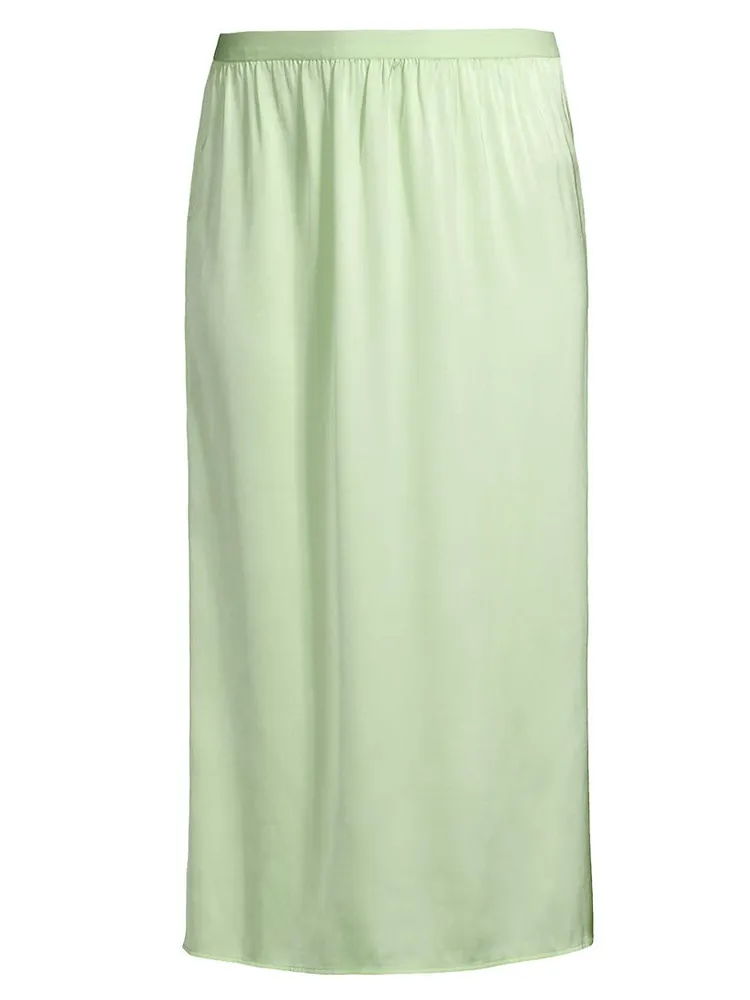 Aimee Satin Midi-Skirt