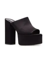 Sasha Satin Platform Mules