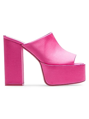 Sasha Satin Platform Mules