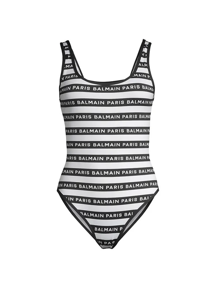 New Iconic Striped Logo One-Piece Swimsuit