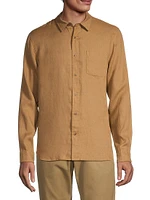 Linen Long-Sleeve Button-Up Shirt