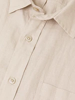 Linen Short-Sleeve Button-Up Shirt