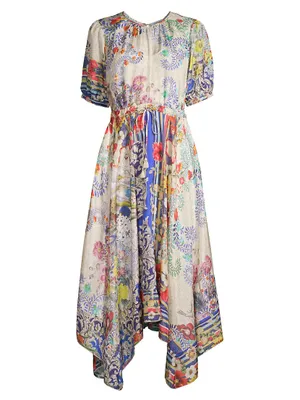 Wild Shimeka Silk Midi-Dress