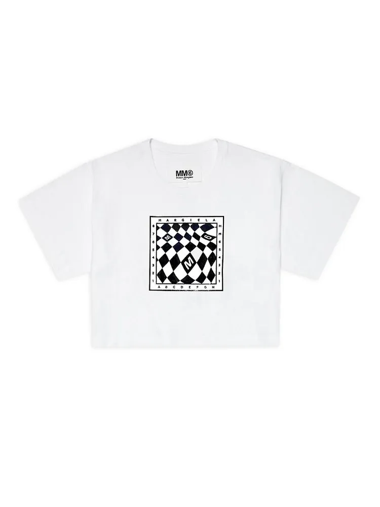 Little Kid's & Checkered Logo Short-Sleeve T-Shirt