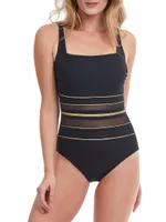 Onyx Stripe One-Piece Swimsuit