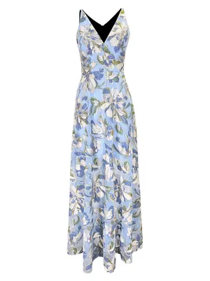 Ariyah Floral Sequin Flared Gown