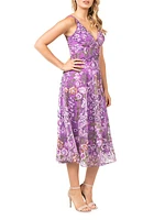 Elisa Floral & Sequin Midi-Dress