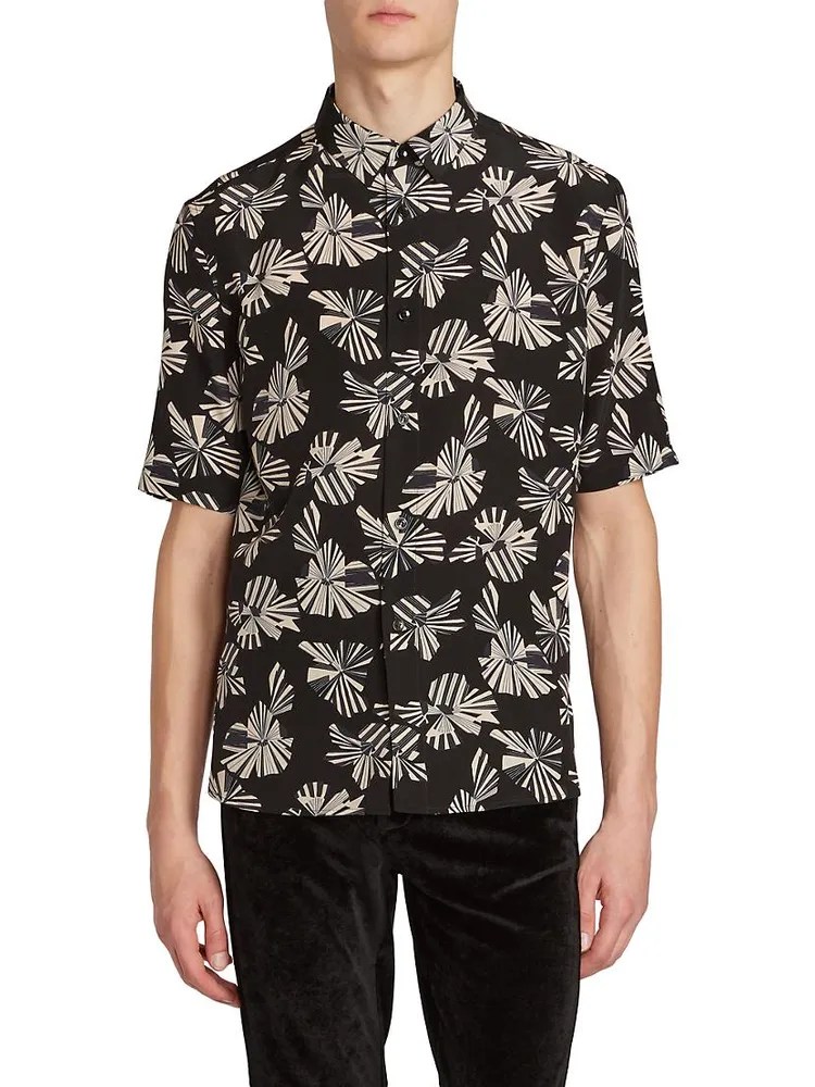 Printed Silk Short-Sleeve Shirt