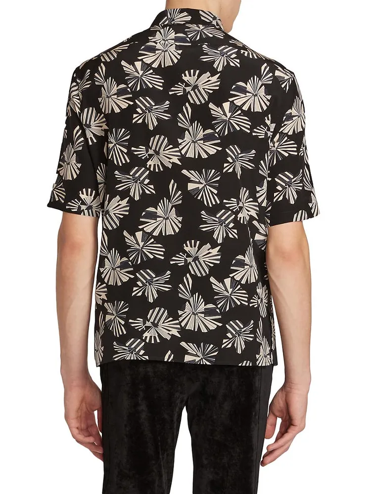 Printed Silk Short-Sleeve Shirt