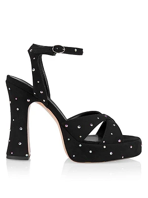 New Heights Miranda Crystal-Embellished Suede Platform Sandals