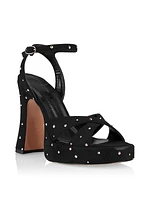 New Heights Miranda Crystal-Embellished Suede Platform Sandals