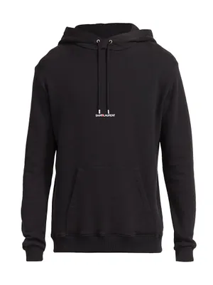 Cotton-Blend Contrast Logo Hoodie