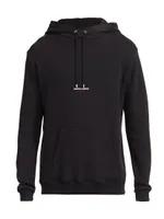 Cotton-Blend Contrast Logo Hoodie