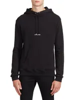 Cotton-Blend Contrast Logo Hoodie