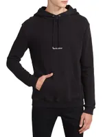 Cotton-Blend Contrast Logo Hoodie