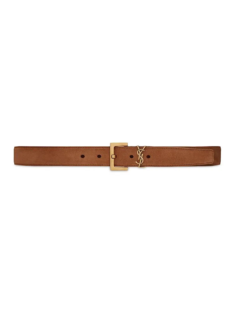 Cassandre Belt with Square Buckle Suede