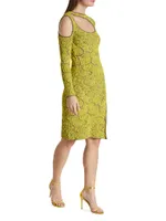 Textured Jacquard Knit Cut-Out Dress