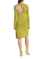 Textured Jacquard Knit Cut-Out Dress