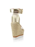 Glyn Metallic Leather Espadrille Wedges