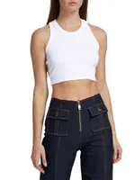 Kelly Cotton Racerback Crop Tank