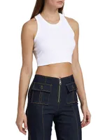 Kelly Cotton Racerback Crop Tank