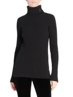 Ribbed Virgin Wool Turtleneck