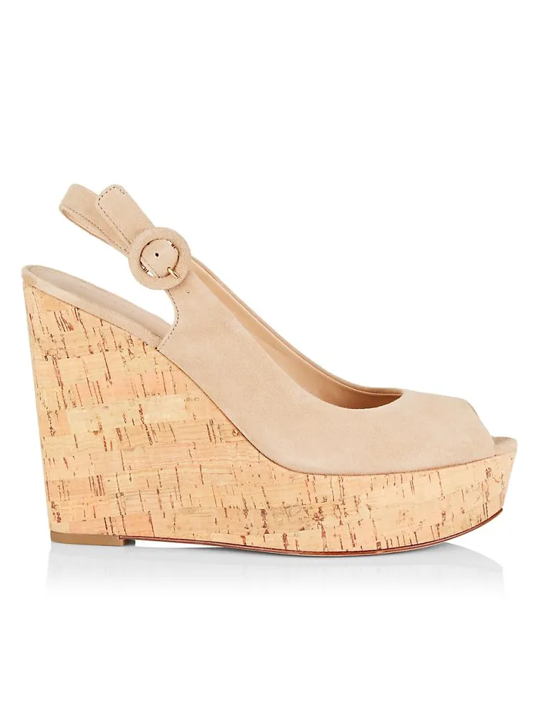 Dali Suede Peep-Toe Wedge Sandals