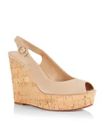 Dali Suede Peep-Toe Wedge Sandals