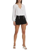 Daria Cotton-Blend Tie-Waist Shorts