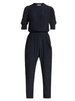 Tracey Button-Front Crop Jumpsuit