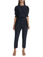 Tracey Button-Front Crop Jumpsuit