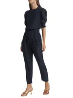 Tracey Button-Front Crop Jumpsuit