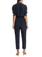 Tracey Button-Front Crop Jumpsuit