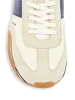 Suede Nylon Low-Top Sneakers