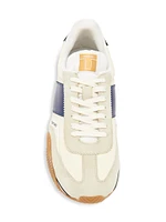 Suede Nylon Low-Top Sneakers