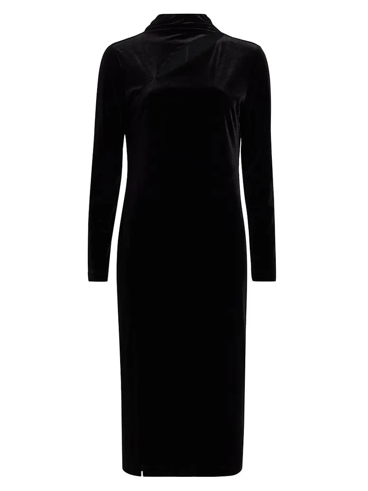 The Veronica Cut Out Midi Velvet Dress