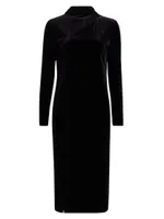 The Veronica Cut Out Midi Velvet Dress