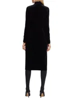 The Veronica Cut Out Midi Velvet Dress