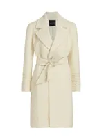 Belted Bouclé-Knit Coat