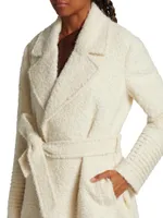 Belted Bouclé-Knit Coat