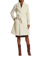 Belted Bouclé-Knit Coat