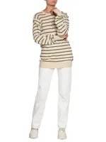 Striped Crewneck Wool-Blend Sweater