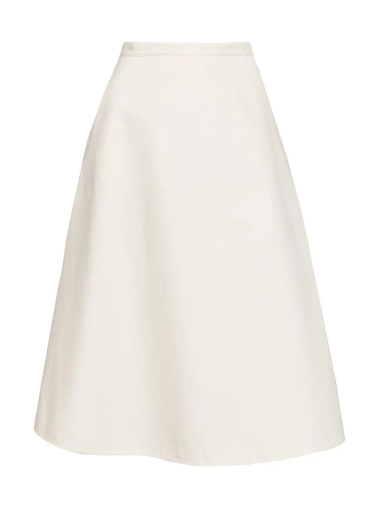 A-Line Cotton Midi-Skirt