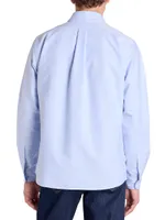 Flower Crest Long-Sleeve Button-Down Shirt